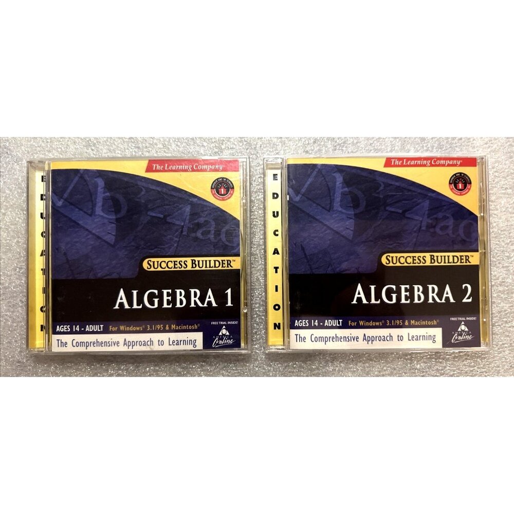 Algebra 1 & 2 The Learning Company Success Builder CD-ROM Windows 95 & Mac  MINT